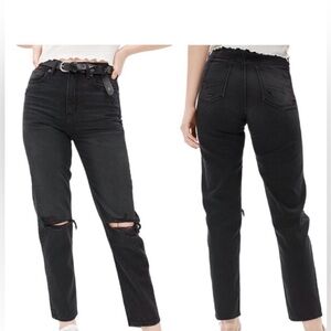 American Eagle Outfitters Strigid Black Distressed Short  Jeans